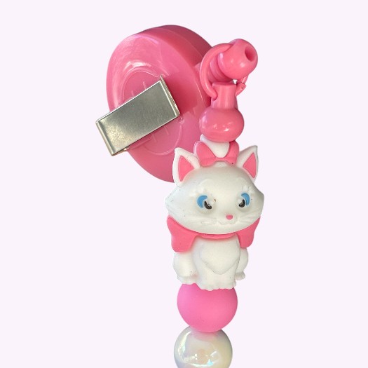 Roze badgehouder met schattig poesje - Afbeelding 2