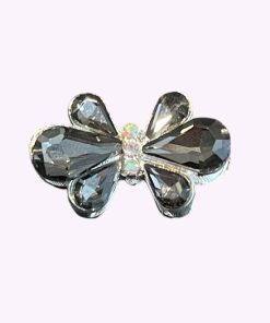 Glanzende strass bloem kraal in zilver-grijs met luxe uitstraling – ideaal voor DIY sieraden, kleding en accessoir