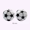Zwart-witte siliconen voetbal kralen van 15 mm – ideaal voor DIY sleutelhangers of sieraden met sportthema